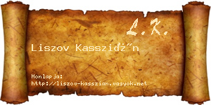 Liszov Kasszián névjegykártya